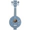 Label Label: Wooden Banjo - Blue - Musical Instrument Toy, 4 High-Quality Strings, Tuning Pegs, Classic Sound, Seashell & Nature Design, Kids Ages 3+